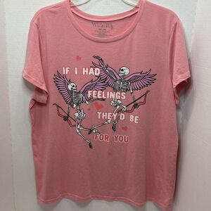 Wound Up Juniors Pink Skeleton Tshirt Size XXL(19)